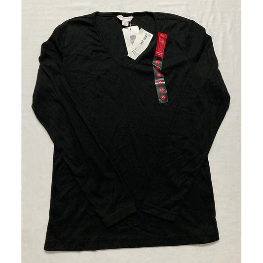 Charter Club Mixit Solid Only Pajama Top Black XS