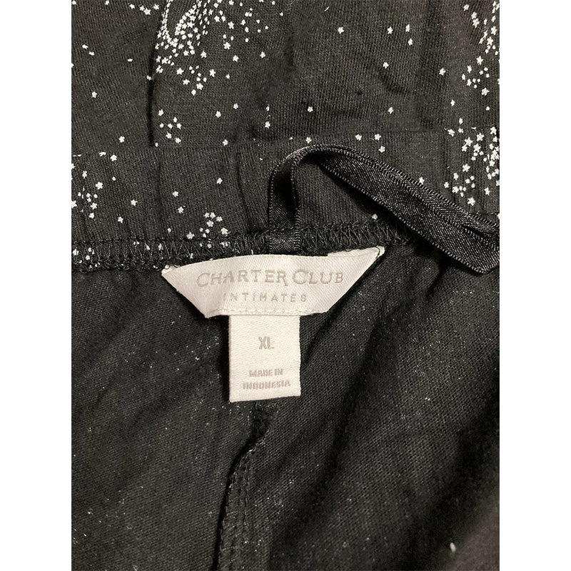 Charter Club Pajama Pants Long Sleeve Black XL