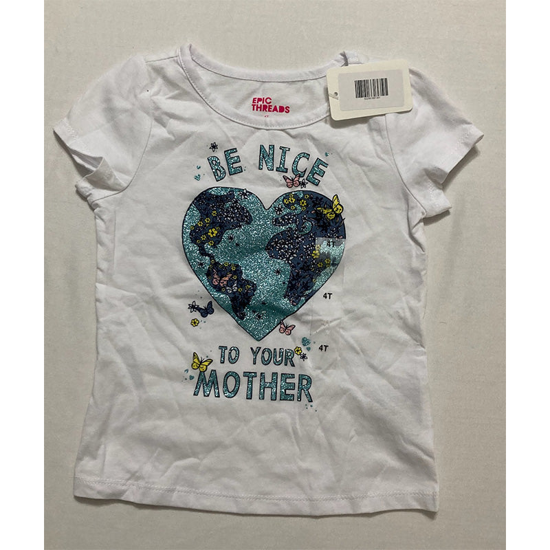 Epic Threads First Impression girls graphic print t shirt White 4T