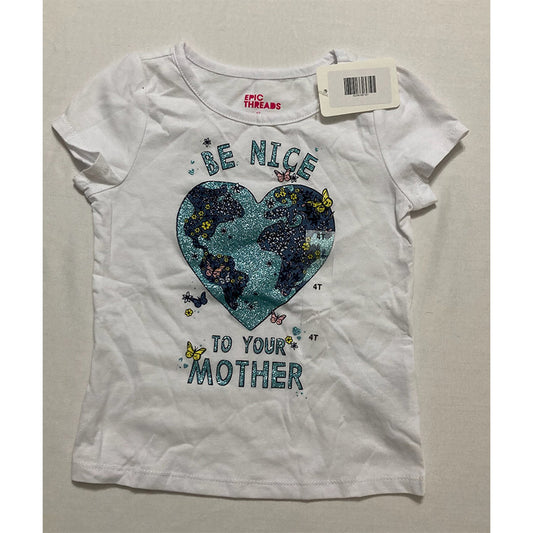 Epic Threads First Impression girls graphic print t shirt White 4T