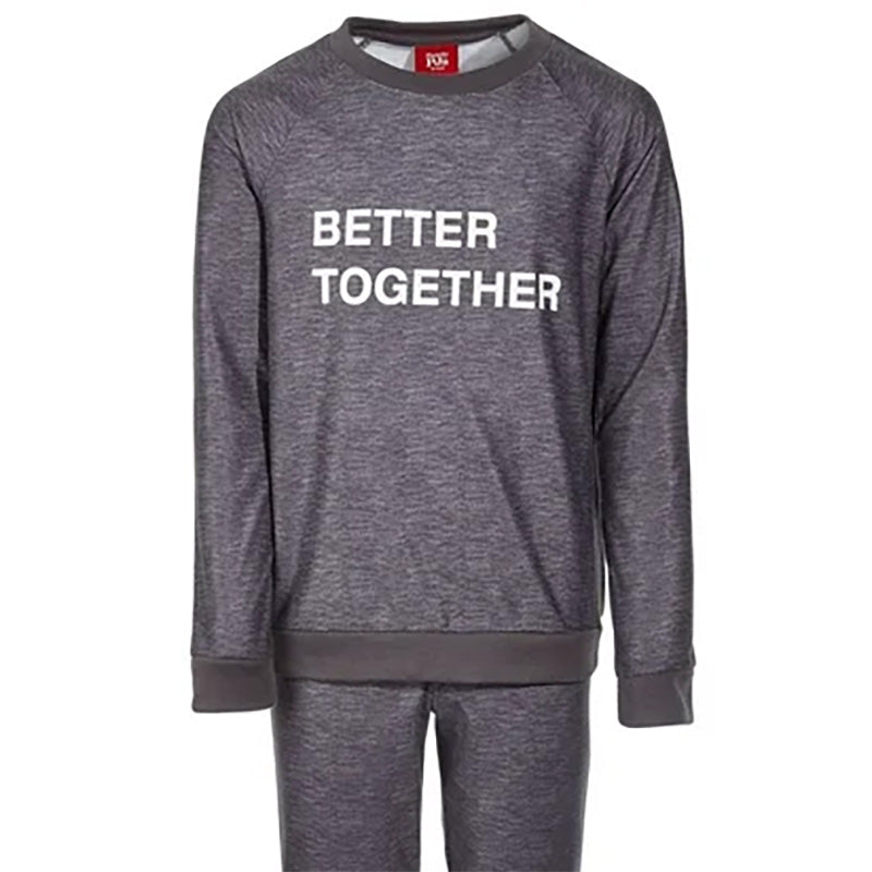 Family Pajama Matching Big Kids Only Pajama Top Charcoal XL