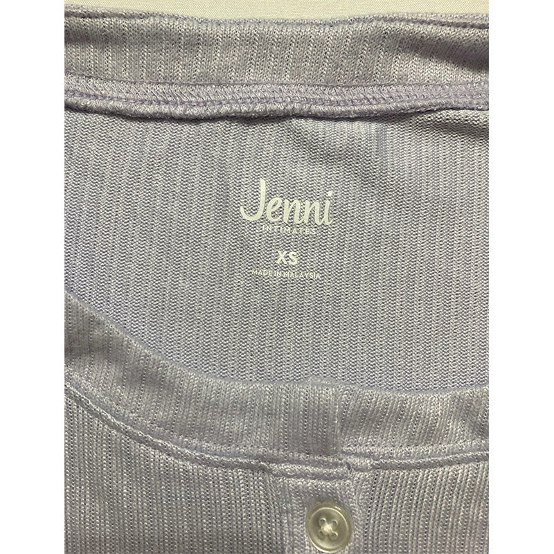 NWD Jenni Ribbed Henley Pajama Top Lilac XS