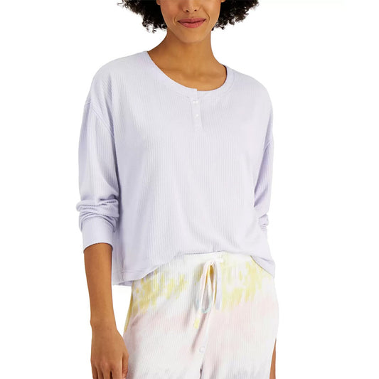 NWD Jenni Ribbed Henley Pajama Top Lilac XS