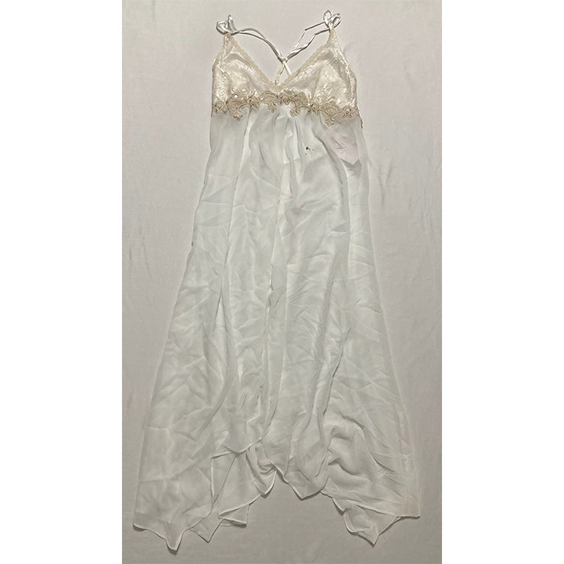 NWD Linea Donatella Keepsake Lace-Trim Nightgown White S