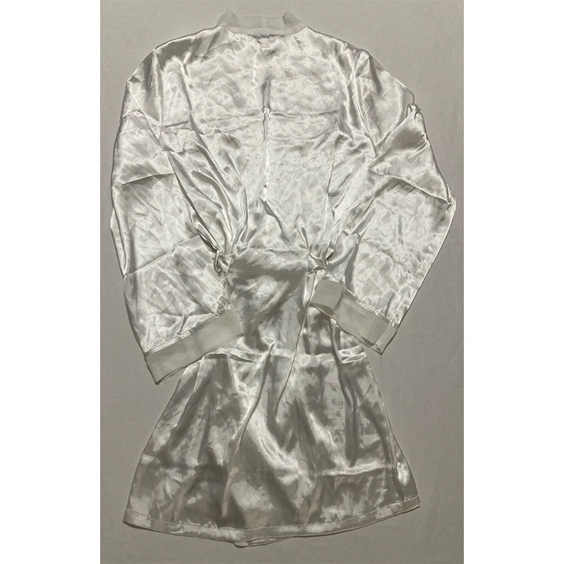 NWD Linea Donatella Midnight Short Wrap Robe White S/M