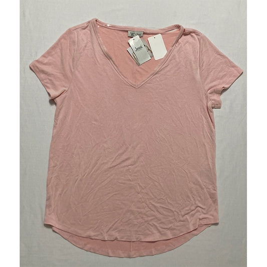 Jenni Style Not Size Short Sleeve Neckline Cutout T-Shirt Pink L