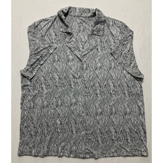 INC Pajama Cami Snake Notch Collar Grey 2XL