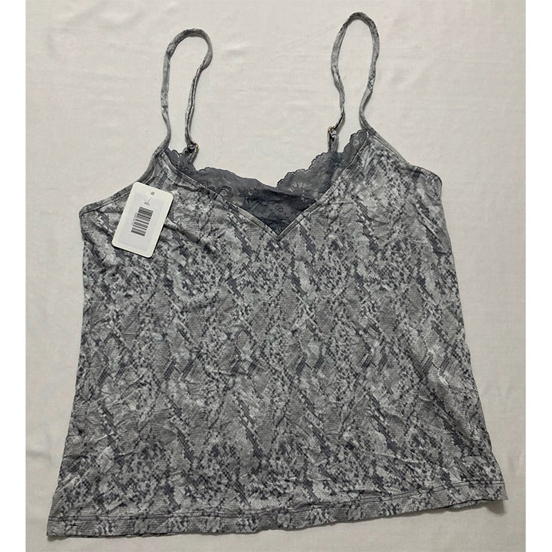 INC Only Pajama Top Adjustable Straps Snake Grey XS