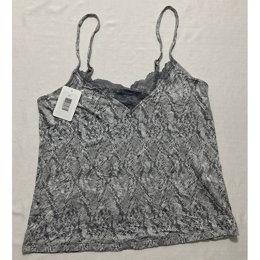 INC Only Pajama Top Adjustable Straps Snake Grey XS