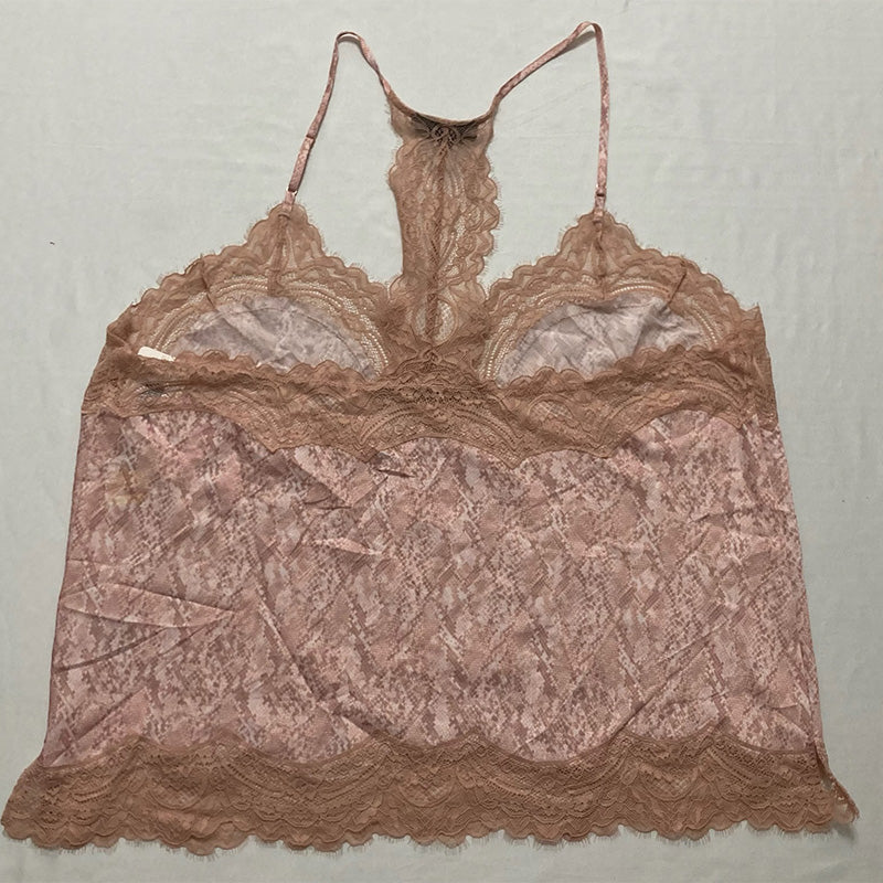 INC Satin Lace V Neck Only Pajama Top Snake Skin 2XL