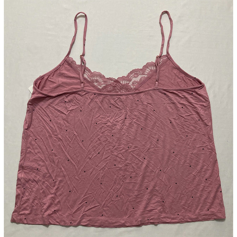 INC Only Pajama Top With Lace Pink XL