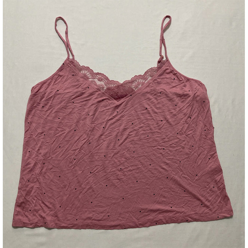 INC Only Pajama Top With Lace Pink XL