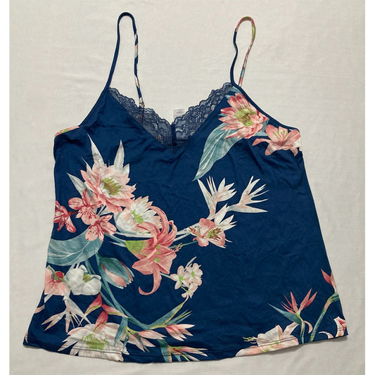 Flora Nikrooz Only Pajama Top Adjustable Straps Blue M