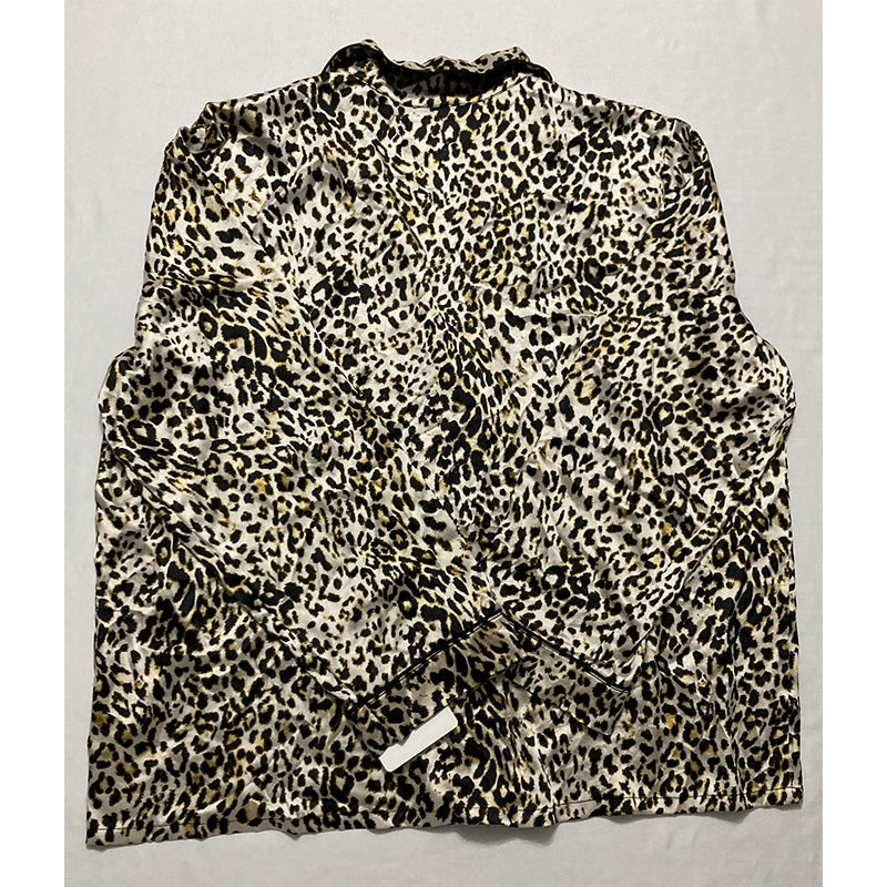 INC Satin Notch Collar Packaged Only Pajama Top Animal Print 2XL