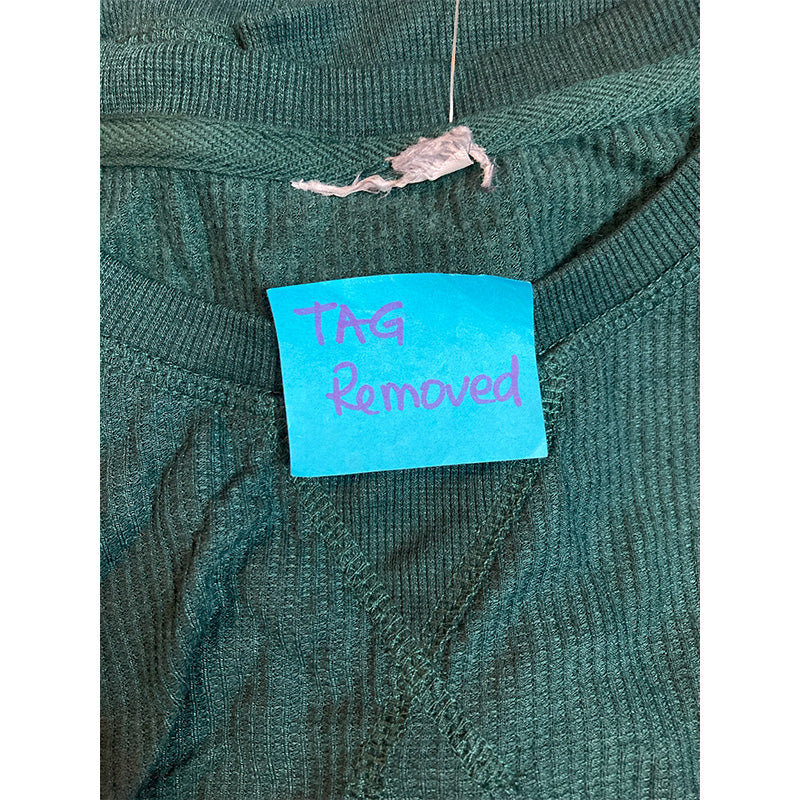 NWD Unbranded Pajama Top Round Neck Long Sleeve Green 2XL