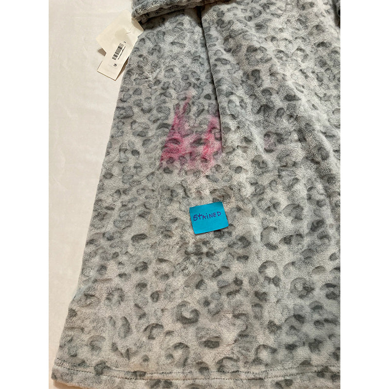 NWD Charter Club Animal-Print Wrap Plush Robe Grey XL