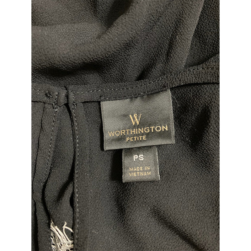 NWD Worthington Petite T Shirt Top Black PS
