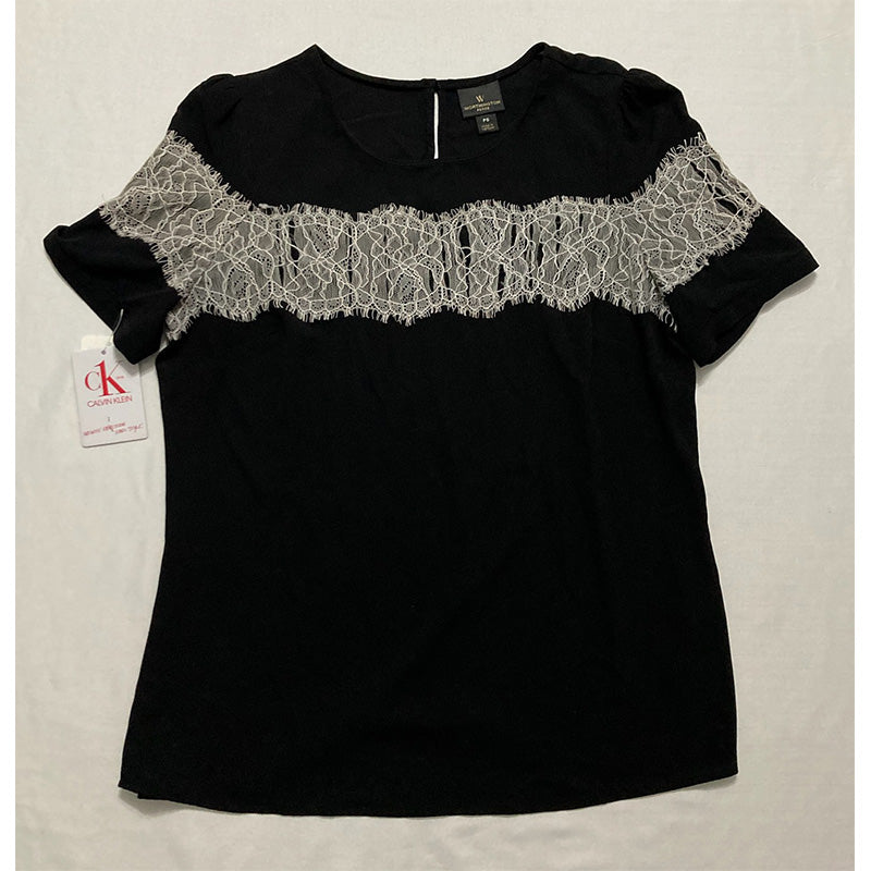 NWD Worthington Petite T Shirt Top Black PS