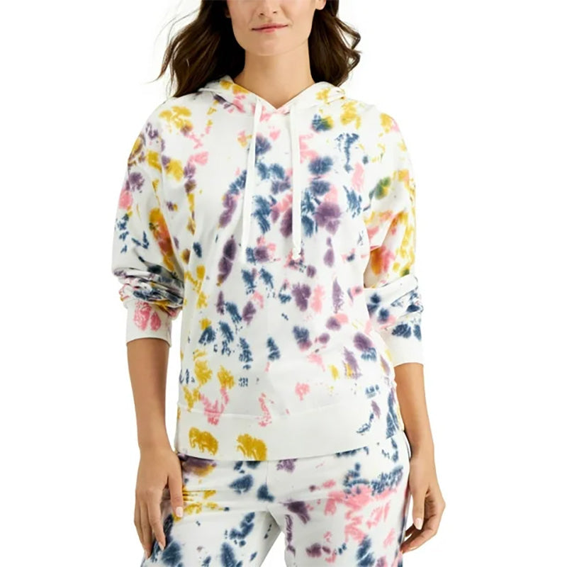 NWD Jenni On Repeat Hooded Pajama Top Bold Tie Dye M