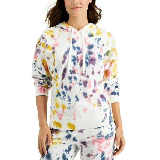 NWD Jenni On Repeat Hooded Pajama Top Bold Tie Dye M