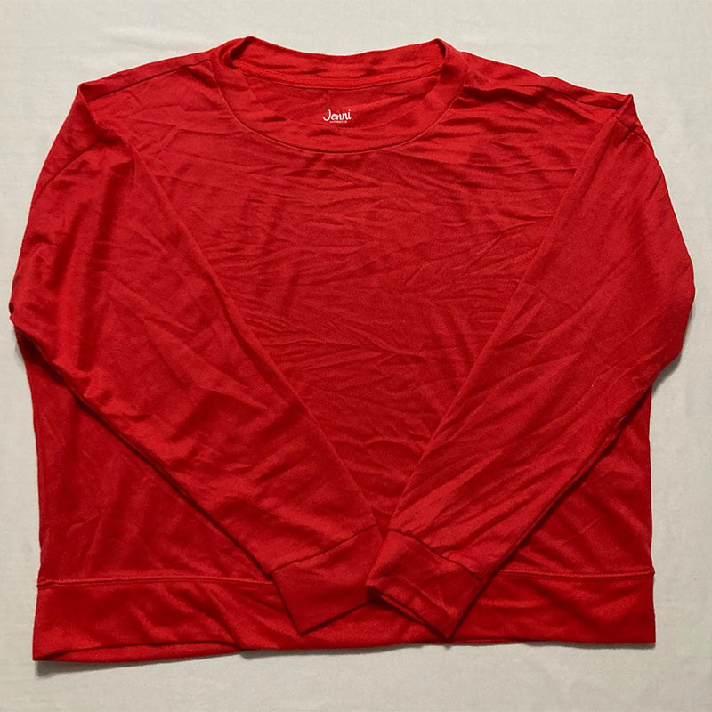 Jenni Long Sleeve Mix It Packaged Only Pajama Top Red S
