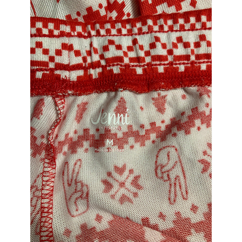 Jenni Long Sleeve Mix It Packaged Only Pajama Red/White M
