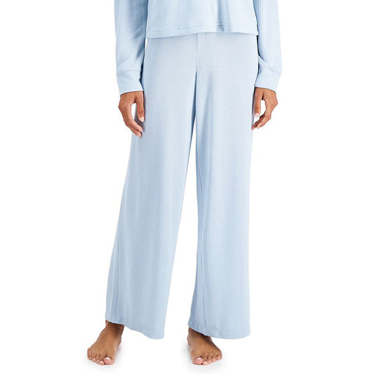 Jenni Solid Ribbed Only Pajama Pants Blue M