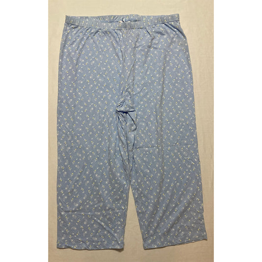 Charter Club Pajama Pants Waistband Blue Floral XL