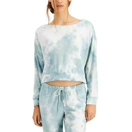 Jenni Tie-Dyed Loungewear Only Pajama Top Seafoam XS