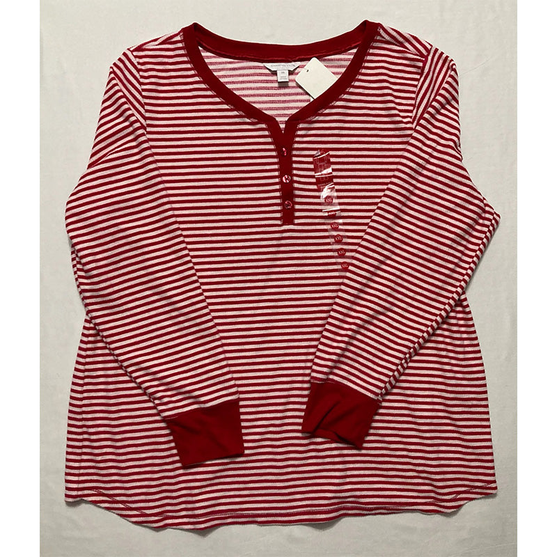 Charter Club Thermal Fleece Only Pajama Top Red 2XL
