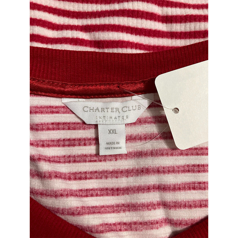 Charter Club Thermal Fleece Only Pajama Top Red 2XL