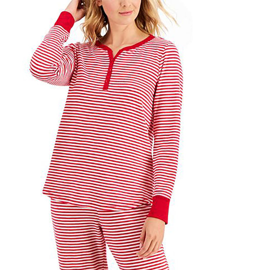 Charter Club Thermal Fleece Only Pajama Top Red 2XL