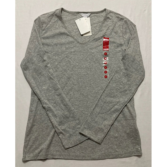 Charter Club V-Neck Only T-Shirt Pajama Grey S