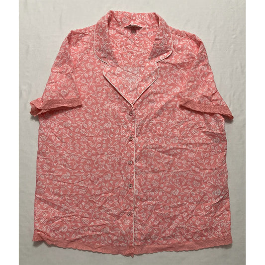 Charter Club Notch-Collar Only Pajama Top Pink L
