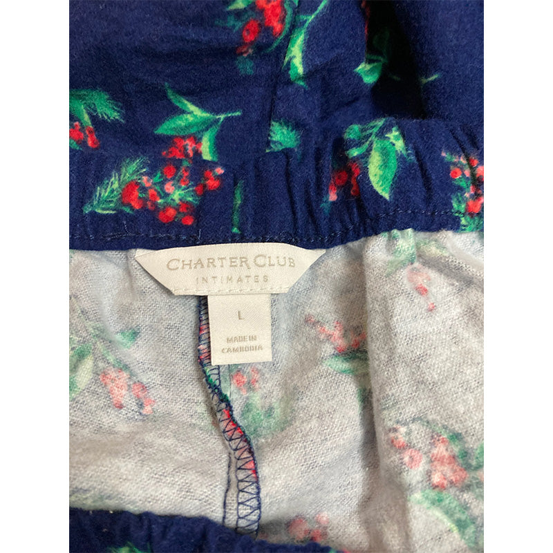 Charter Club Only Pajama Pants Long Sleeve Navy L