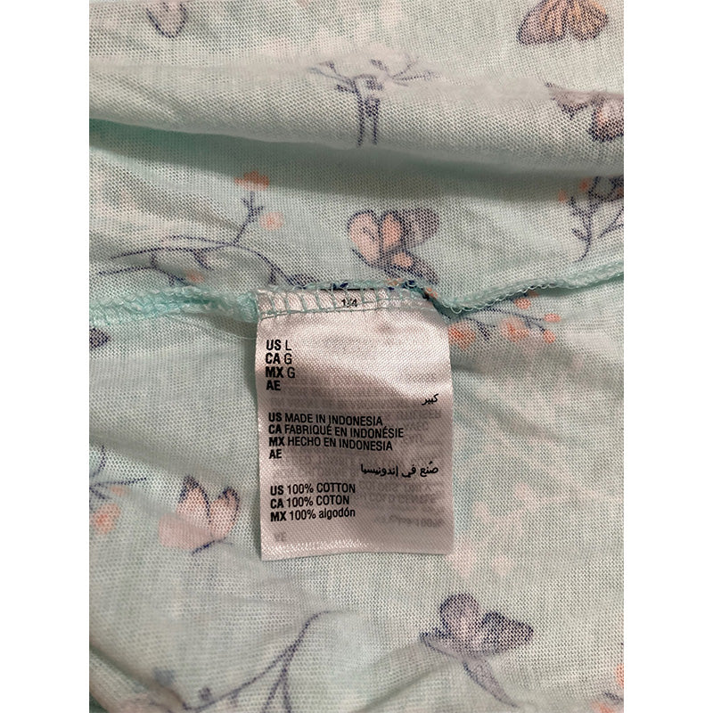 Charter Club Essentials Cropped  Only Pajama Top Butterflies L