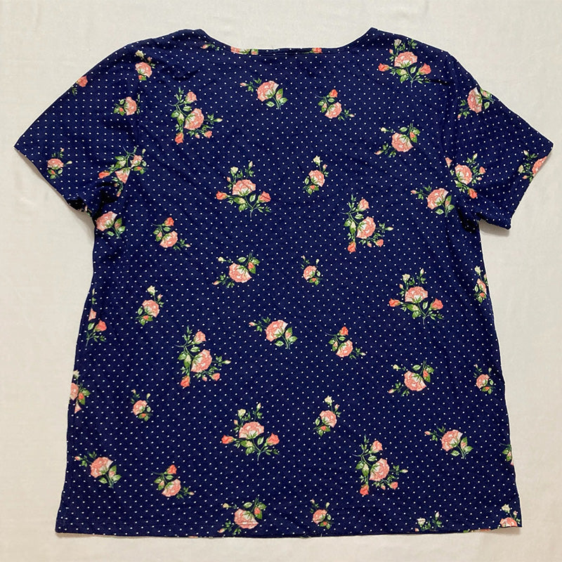Charter Club Essentials Cropped Only Pajama Top Navy L