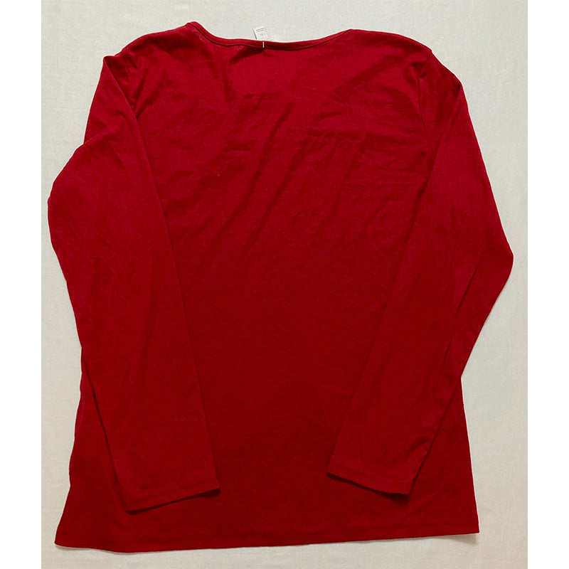 Charter Club V-neck Only Pajama Top Red Petite L