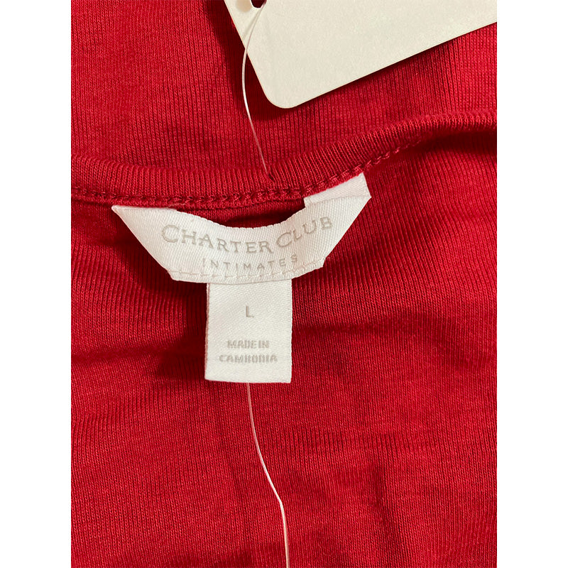 Charter Club V-neck Only Pajama Top Red Petite L