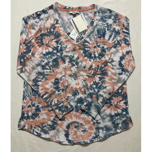 Roudelain Printed Brushed Butter Only Pajama Top Tie Dye S