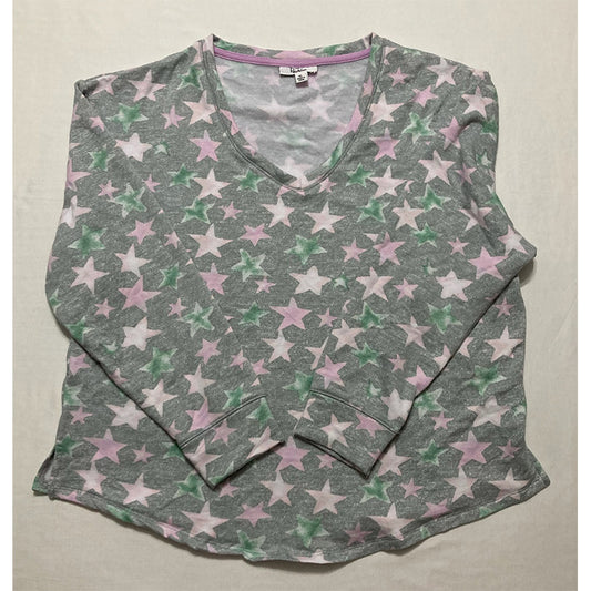 Roudelain Long Sleeve V Neck Only Top Grey XL