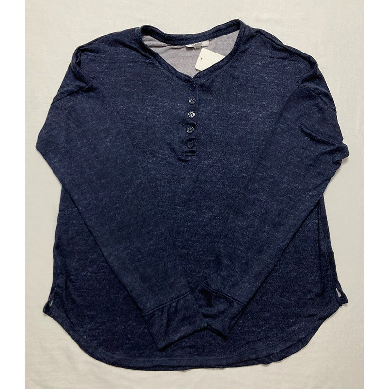 Roudelain Luxe Henley Only Sleep Top Navy L