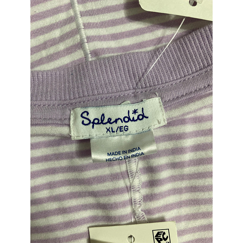 Splendid Striped Only T-Shirt Pajama Purple XL
