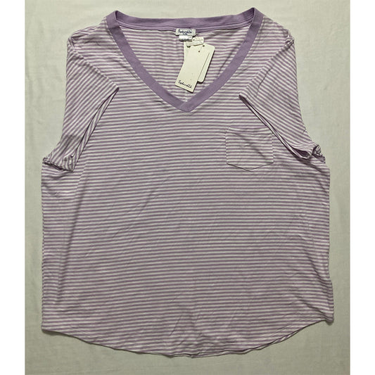 Splendid Striped Only T-Shirt Pajama Purple XL