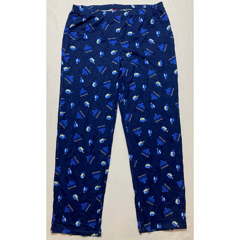 Family Pj Elastic Band Printed Long Sleeve Only Pajama Pants Blue M