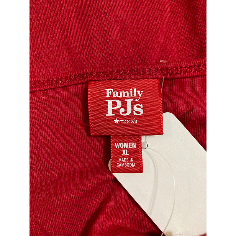 Family Pj Sleeve Scoop Neck Only T-Shirt Red XL