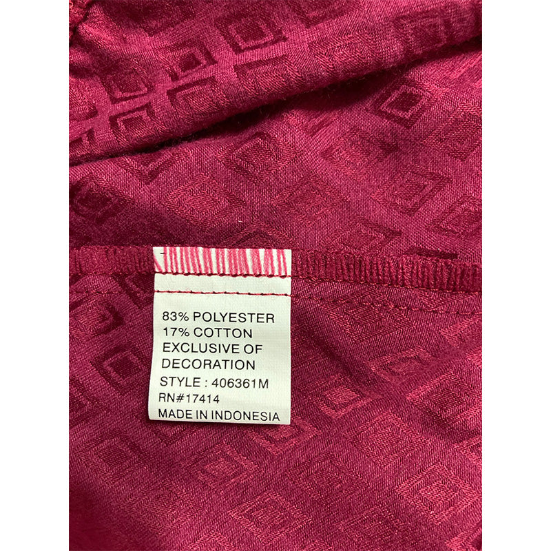Miss Elaine Only Pajama Pants Long Sleeve Burgundy M