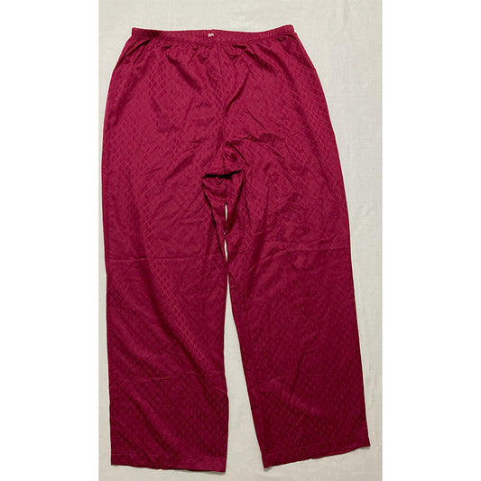Miss Elaine Only Pajama Pants Long Sleeve Burgundy M