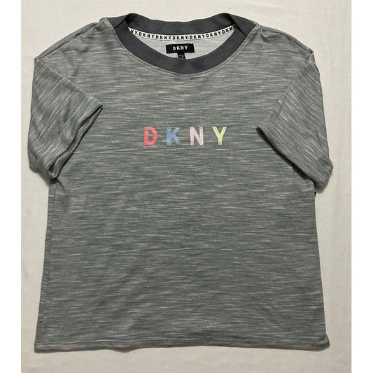 DKNY Pajama Top Only Short Sleeve Grey S