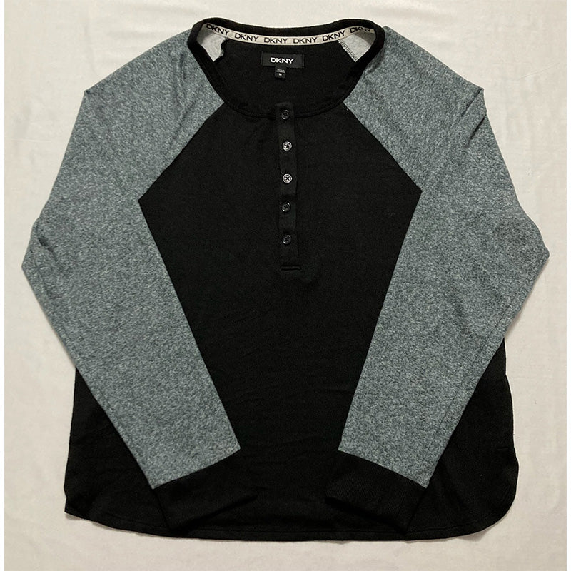 DKNY Henley Loungewear Only Top Black M
